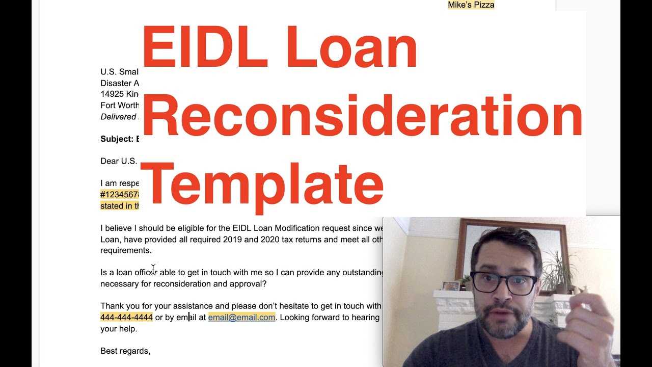 eidl reconsideration letter template