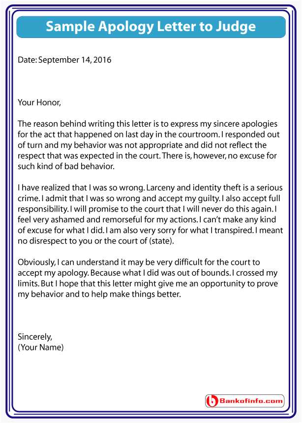 remorse letter to judge template