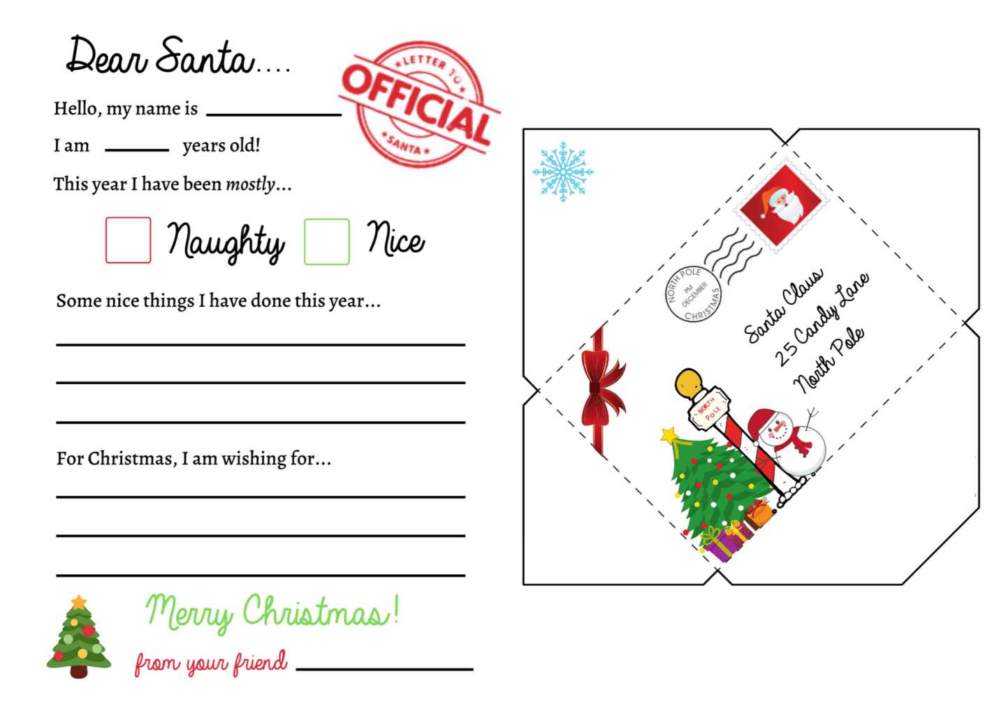xmas letter to santa template