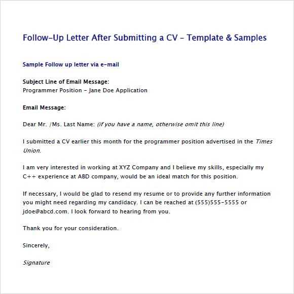 follow up letter templates