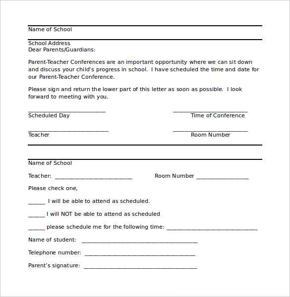 attendance letter to parents template