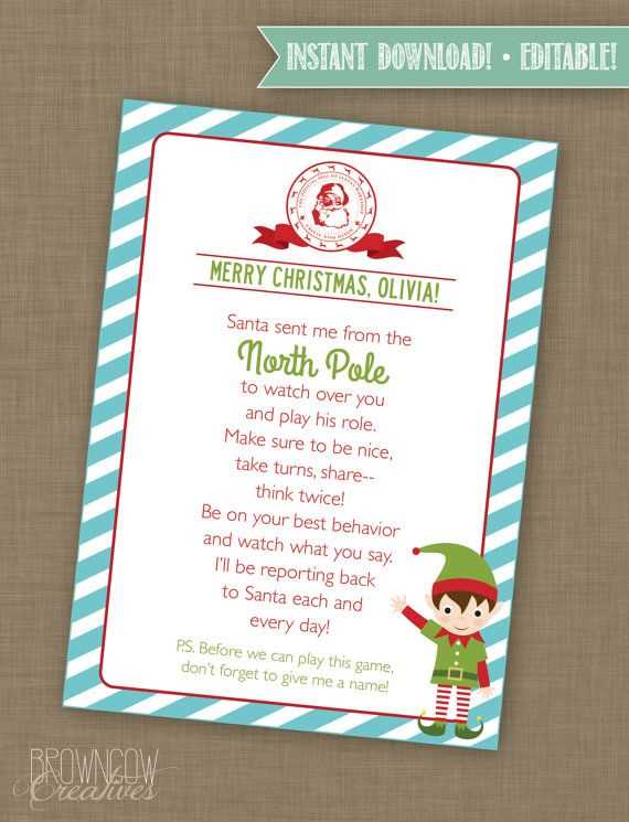 elf christmas letter template