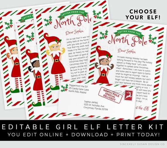 elf letter template editable free