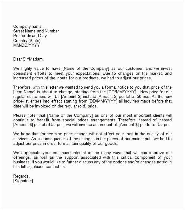 email letter format template