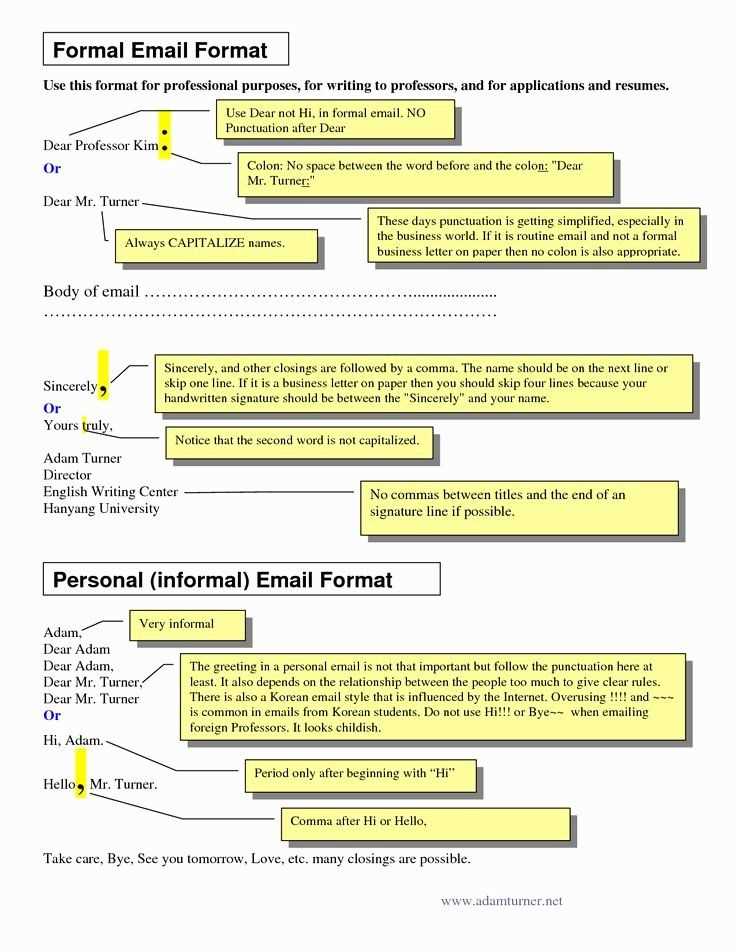 email letter format template