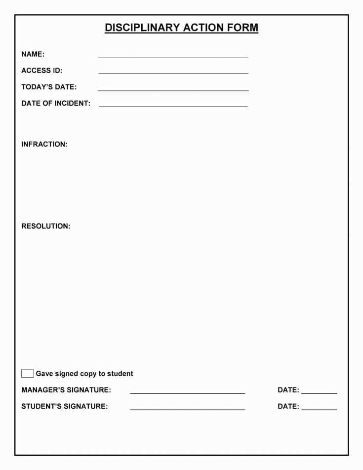 employee discipline letter template