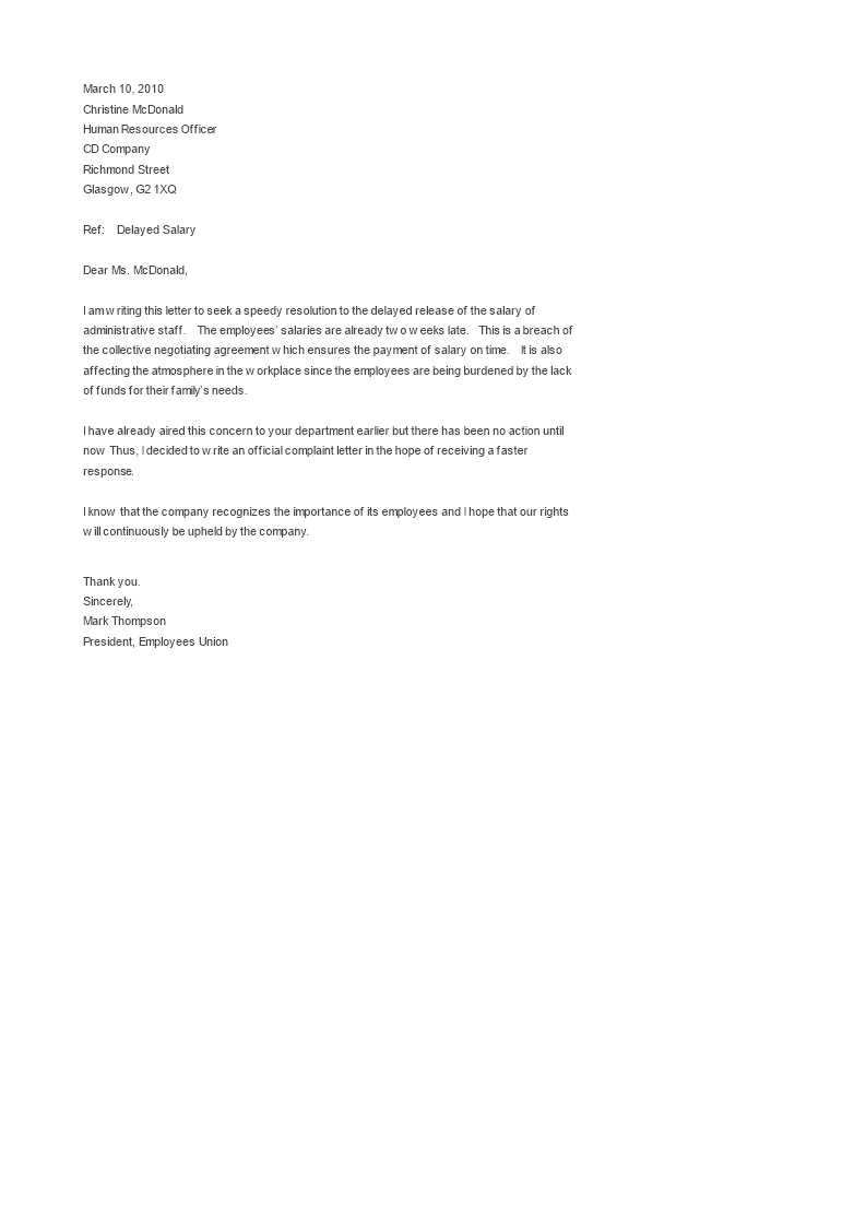 employee formal grievance letter template