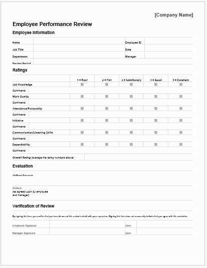 employee performance review letter template