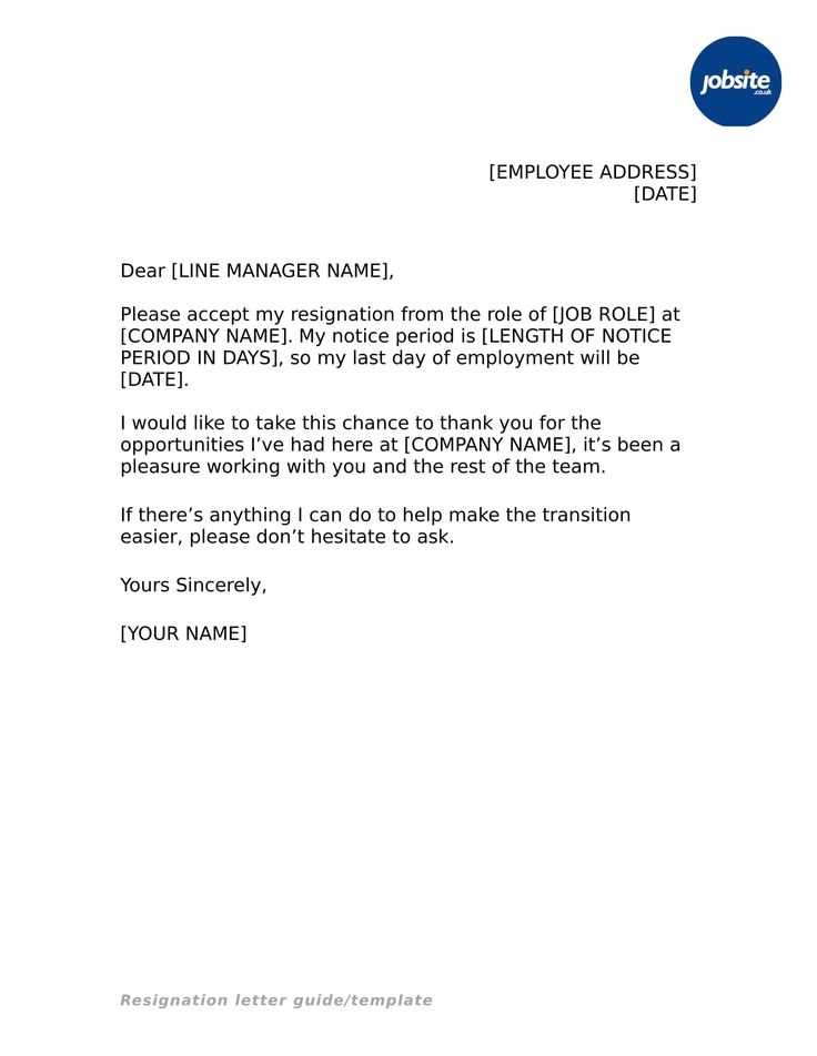 employee resignation letter template free