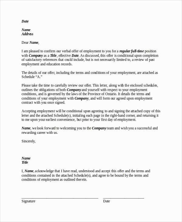 employment appointment letter template