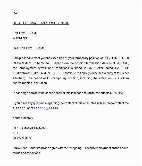 employment offer letter template word