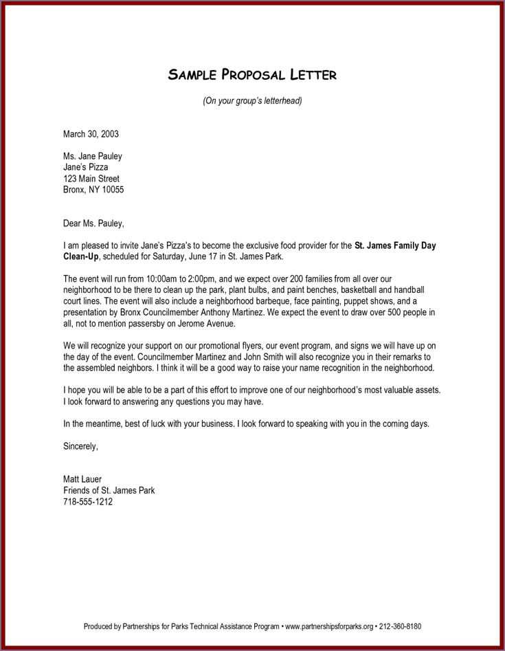 employment proposal letter template