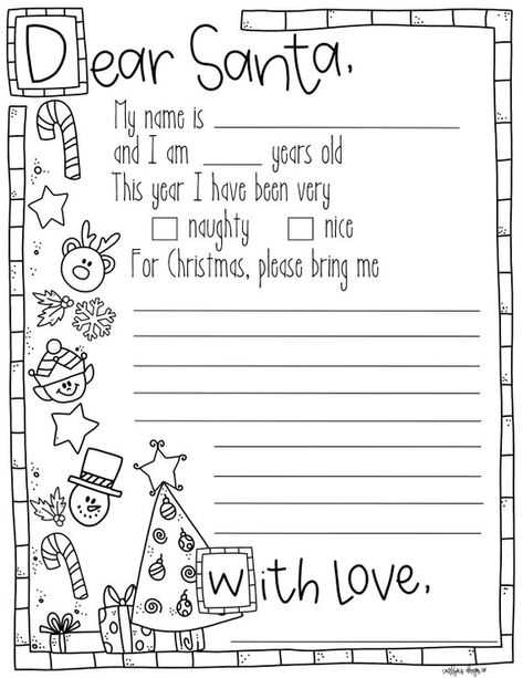 coloring letter to santa template