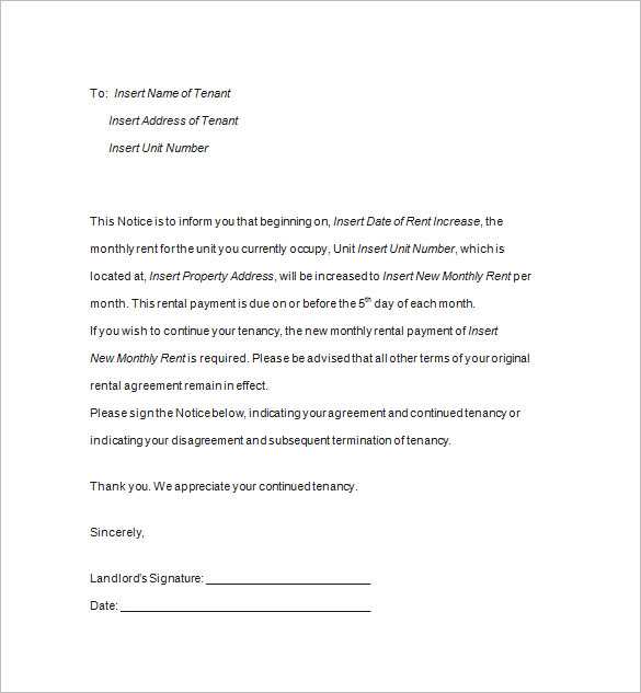 end of tenancy agreement letter from landlord template