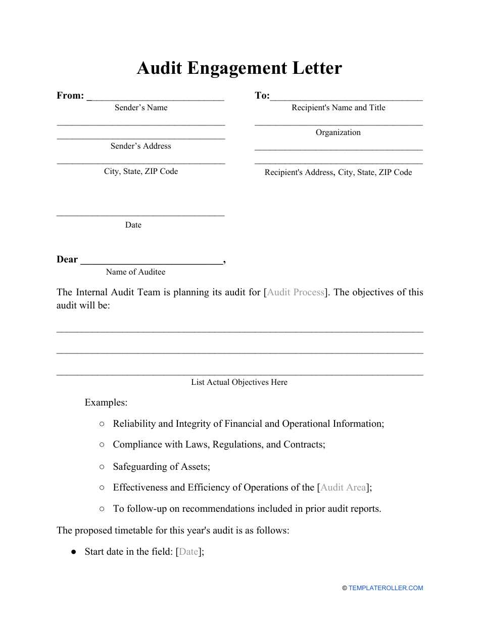 engagement letter template