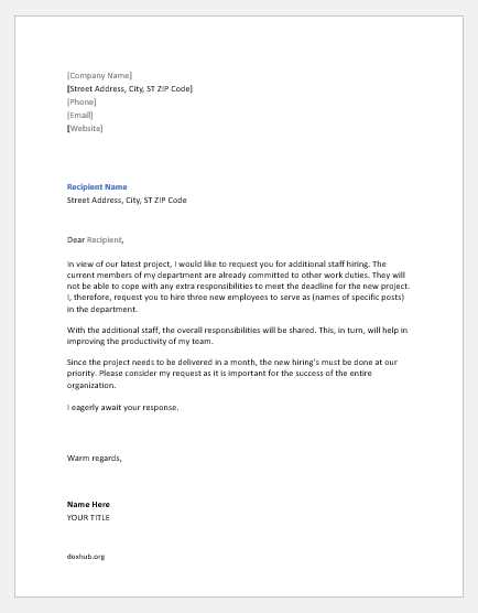 new hire justification letter template