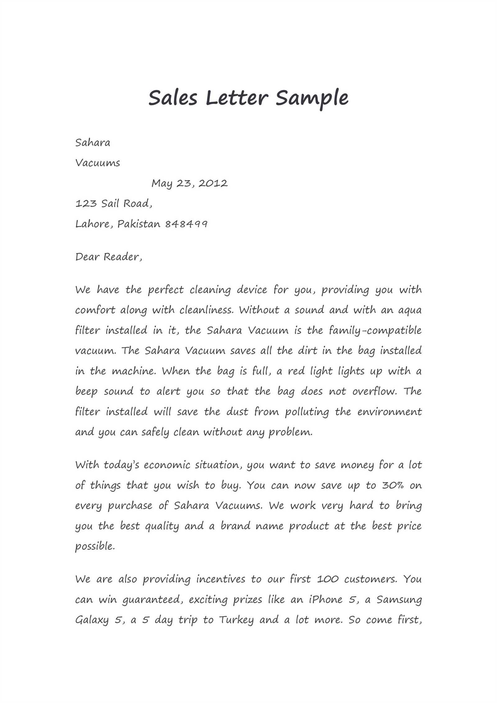 video sales letter template