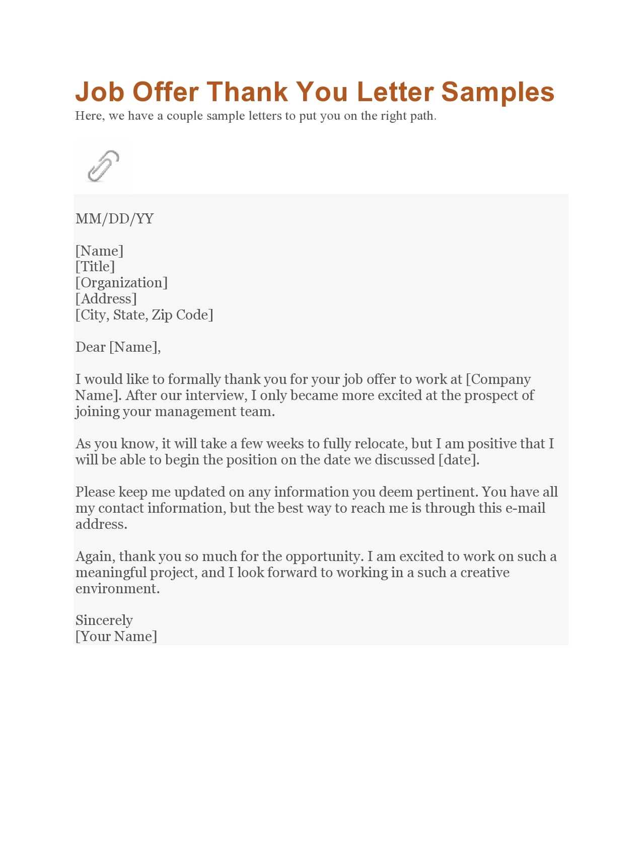 corporate thank you letter template