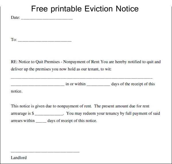 eviction letter template free
