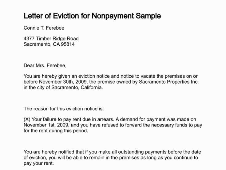 eviction letter template pdf