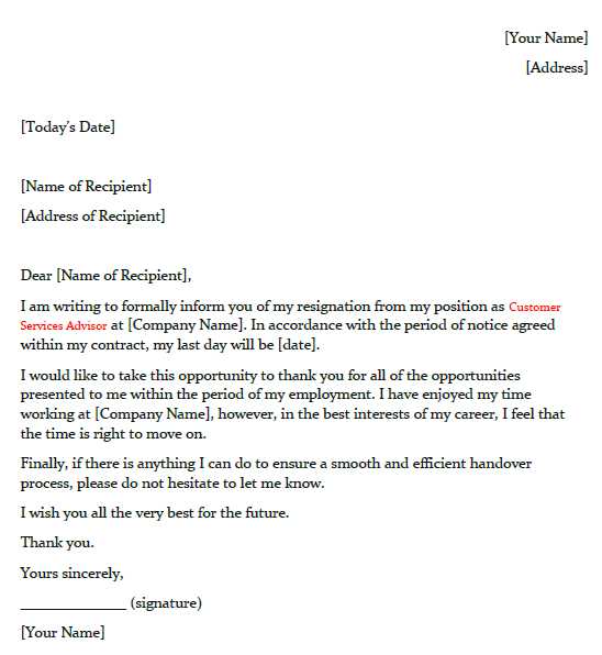 basic letter of resignation template word