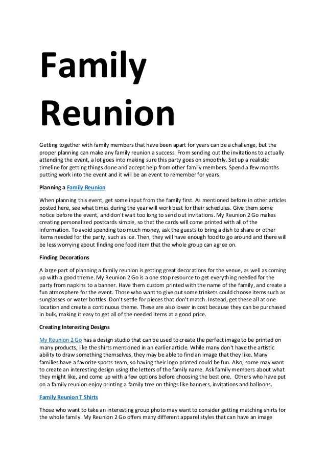 family reunion welcome letter template