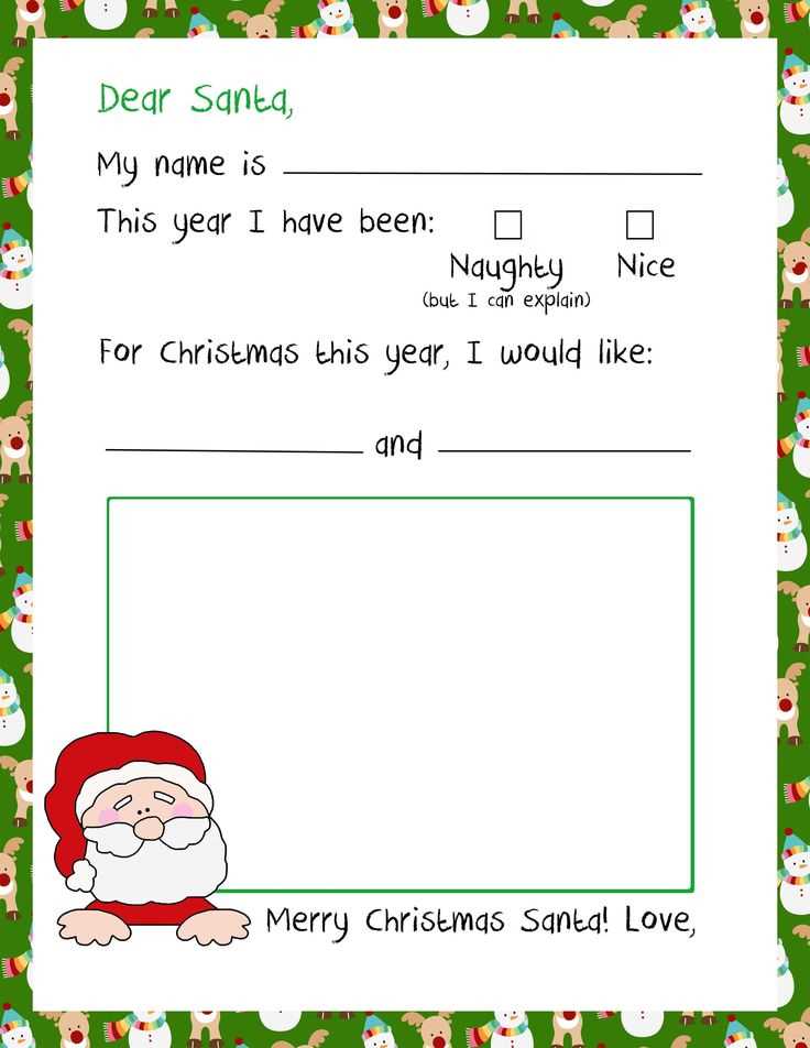 father christmas reply letter template