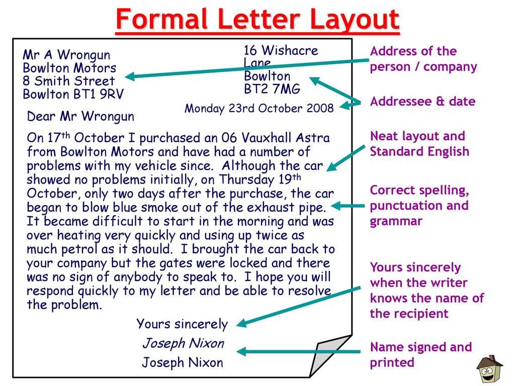 email letter format template