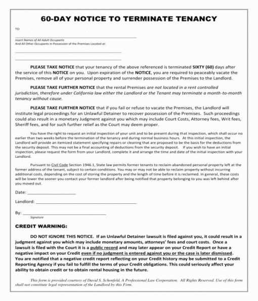 60 day notice letter template