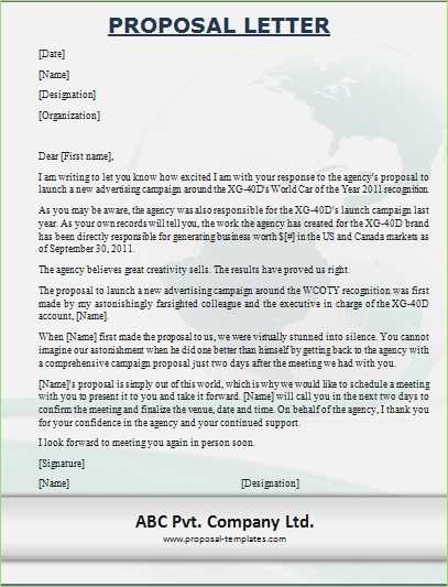 formal proposal letter template