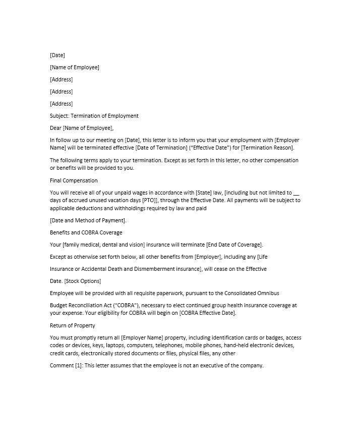 insurance policy termination letter template