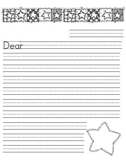 first grade letter writing template