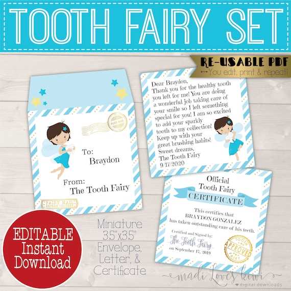 first tooth fairy letter template