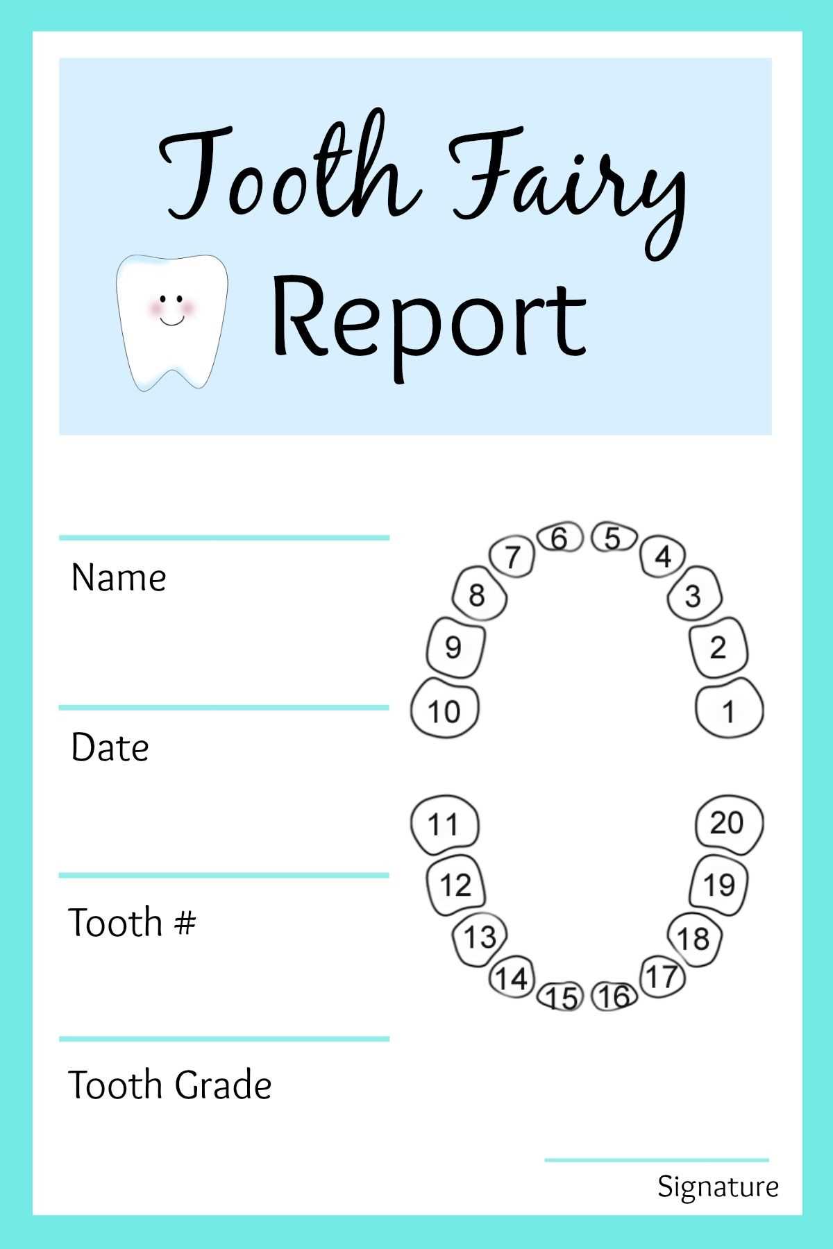 first tooth fairy letter template