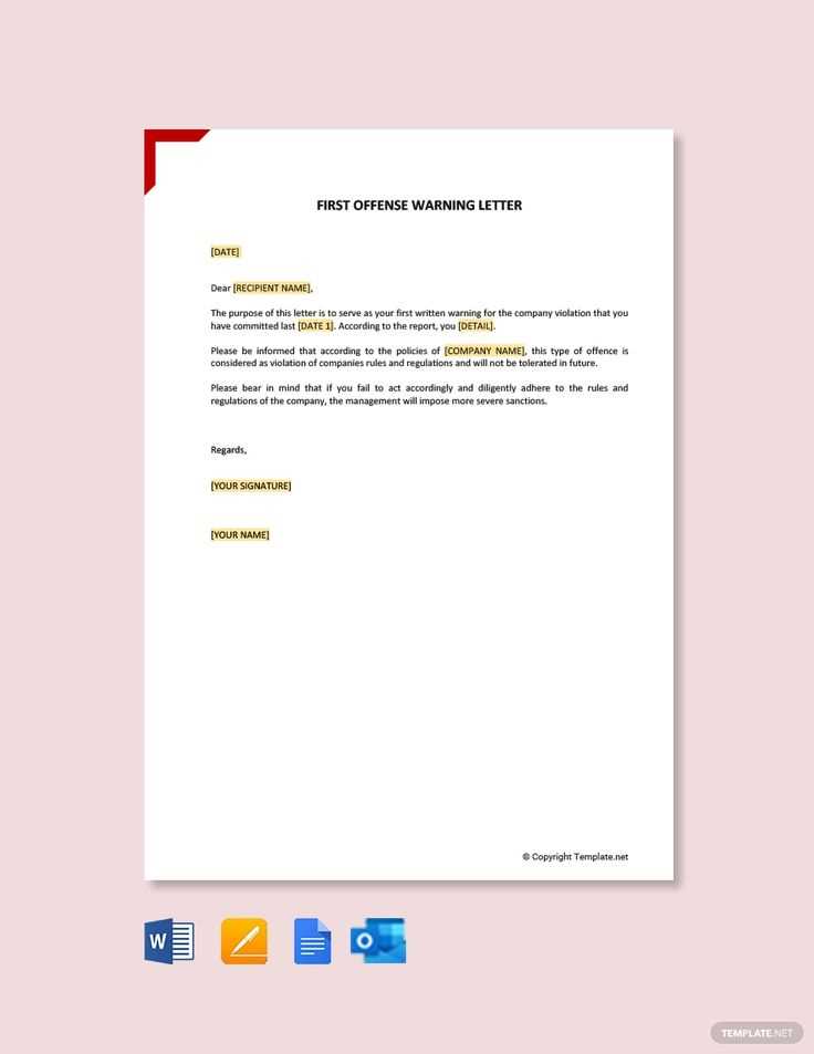 first warning letter template