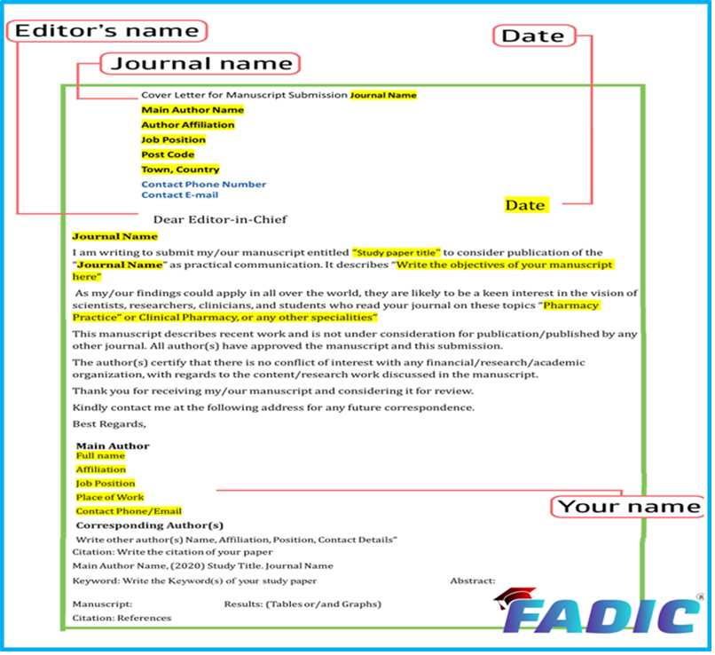 cover letter template for submitting manuscript