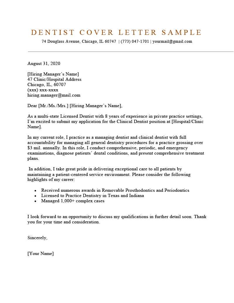 cover letter template for dental assistant