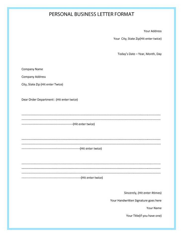 formal letter format template free