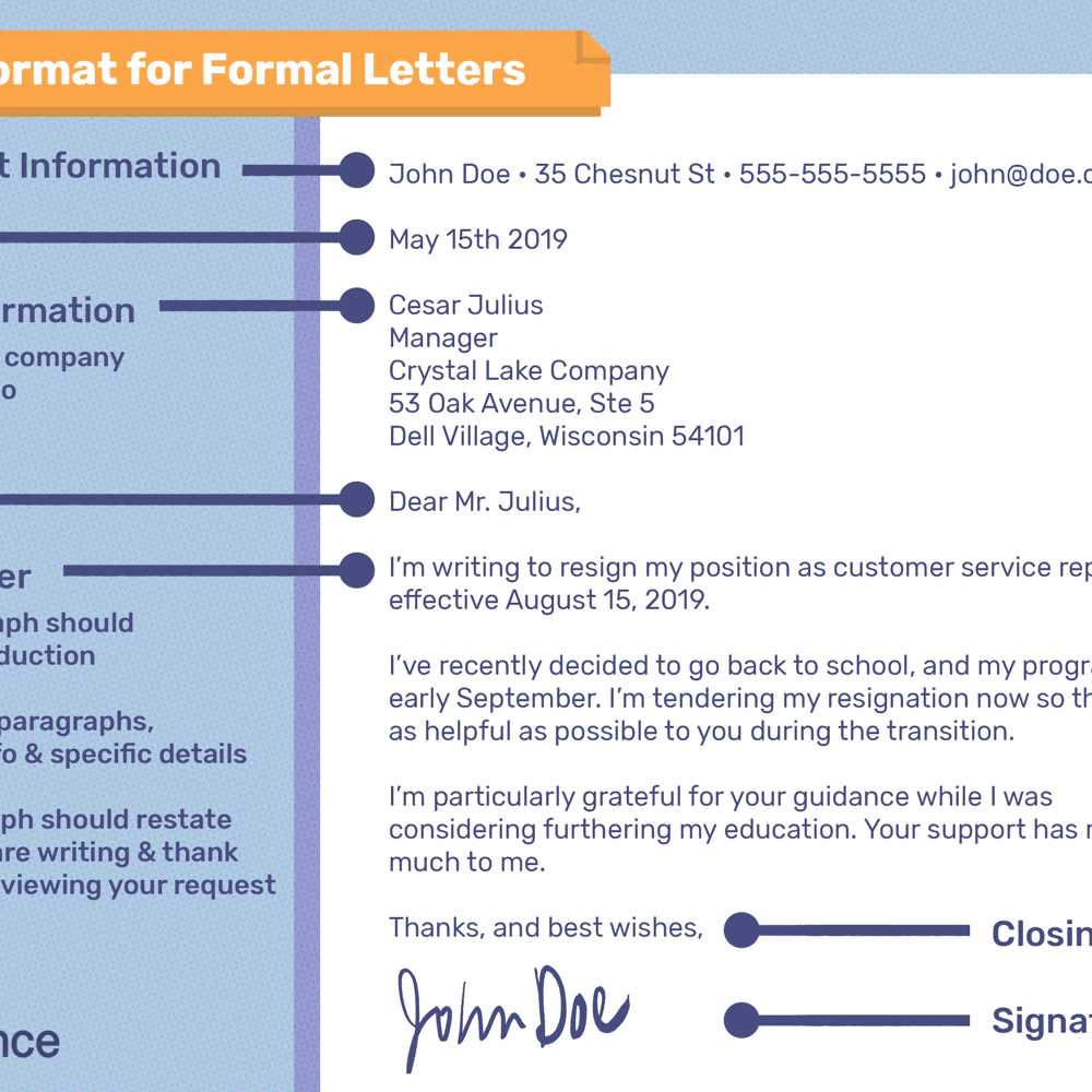 formal letter layout template