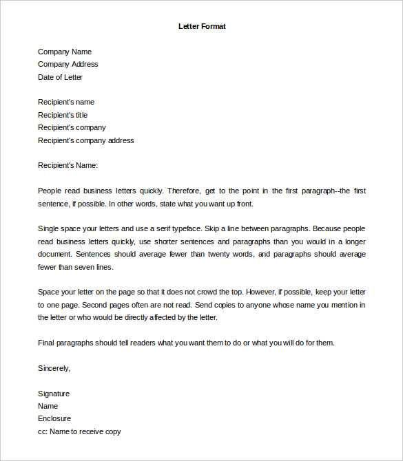 formal letter template pdf