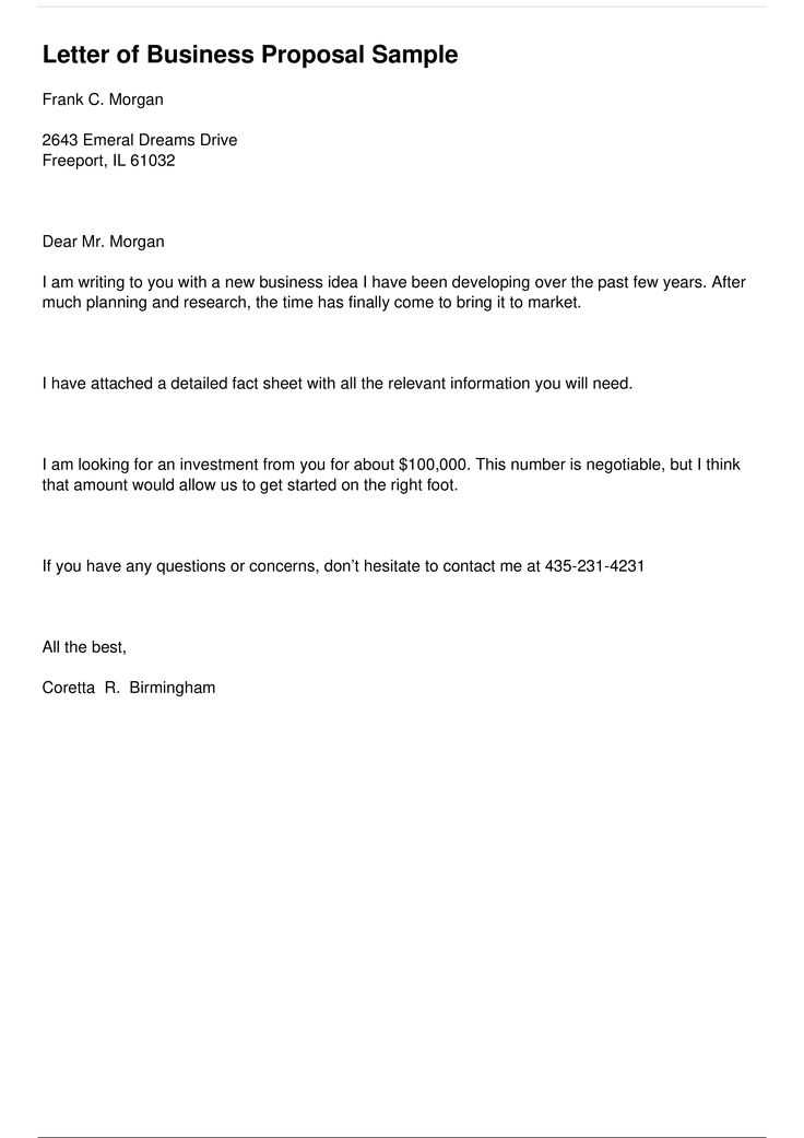 formal proposal letter template