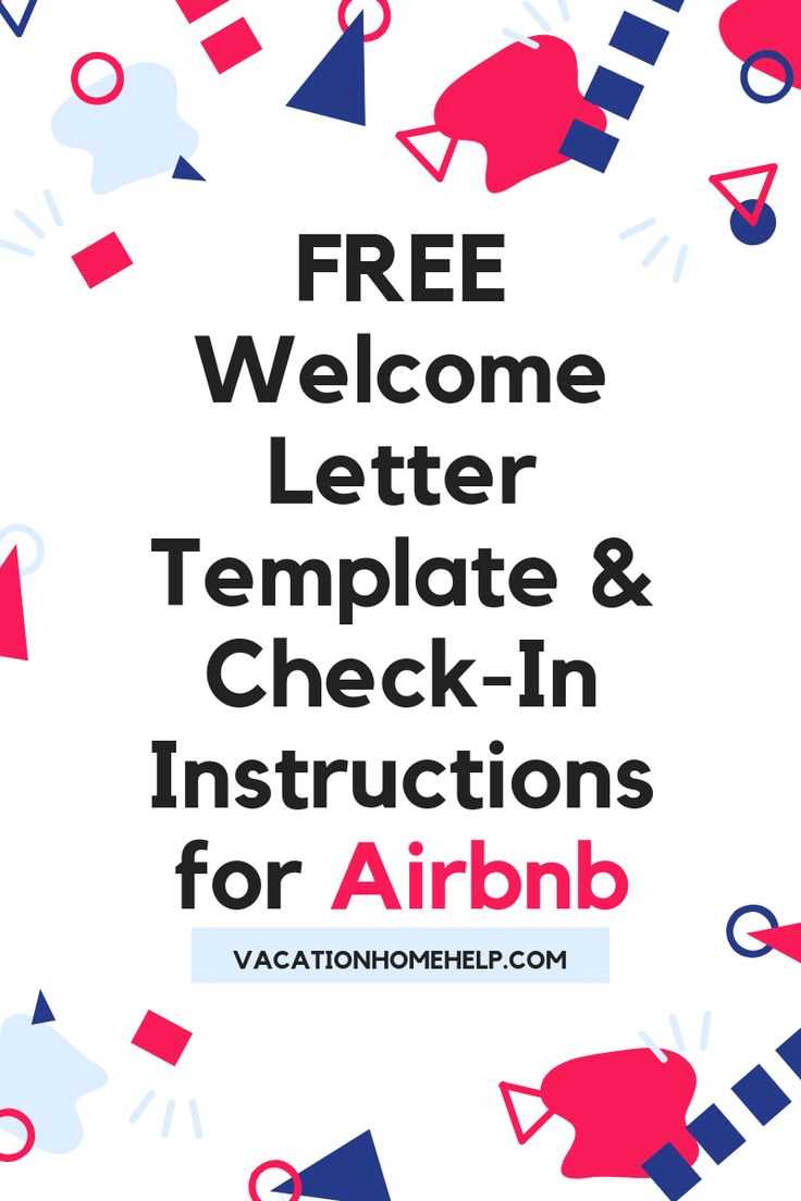 vacation rental welcome letter template