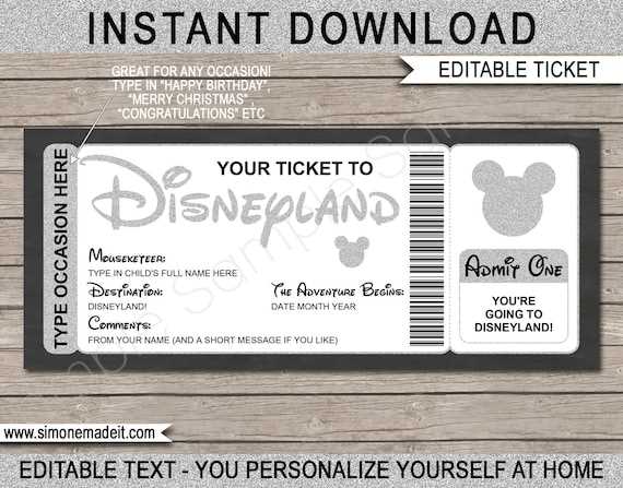free disney surprise letter template