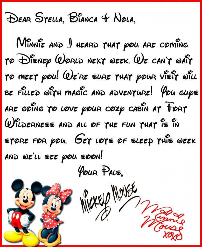 free disney surprise letter template