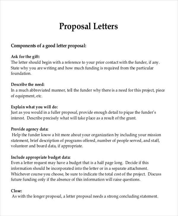 proposal letter template free