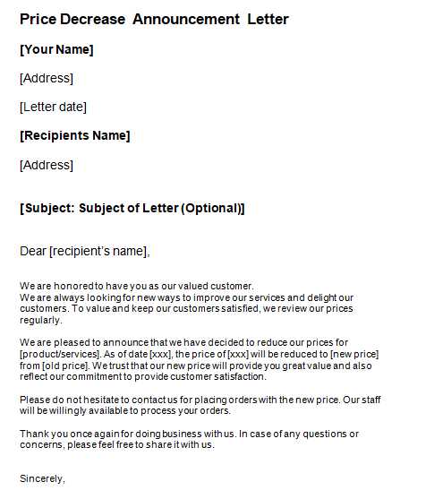 announcement going paperless letter to customers template