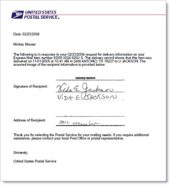 usps letter template