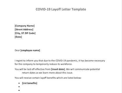 covid work letter template