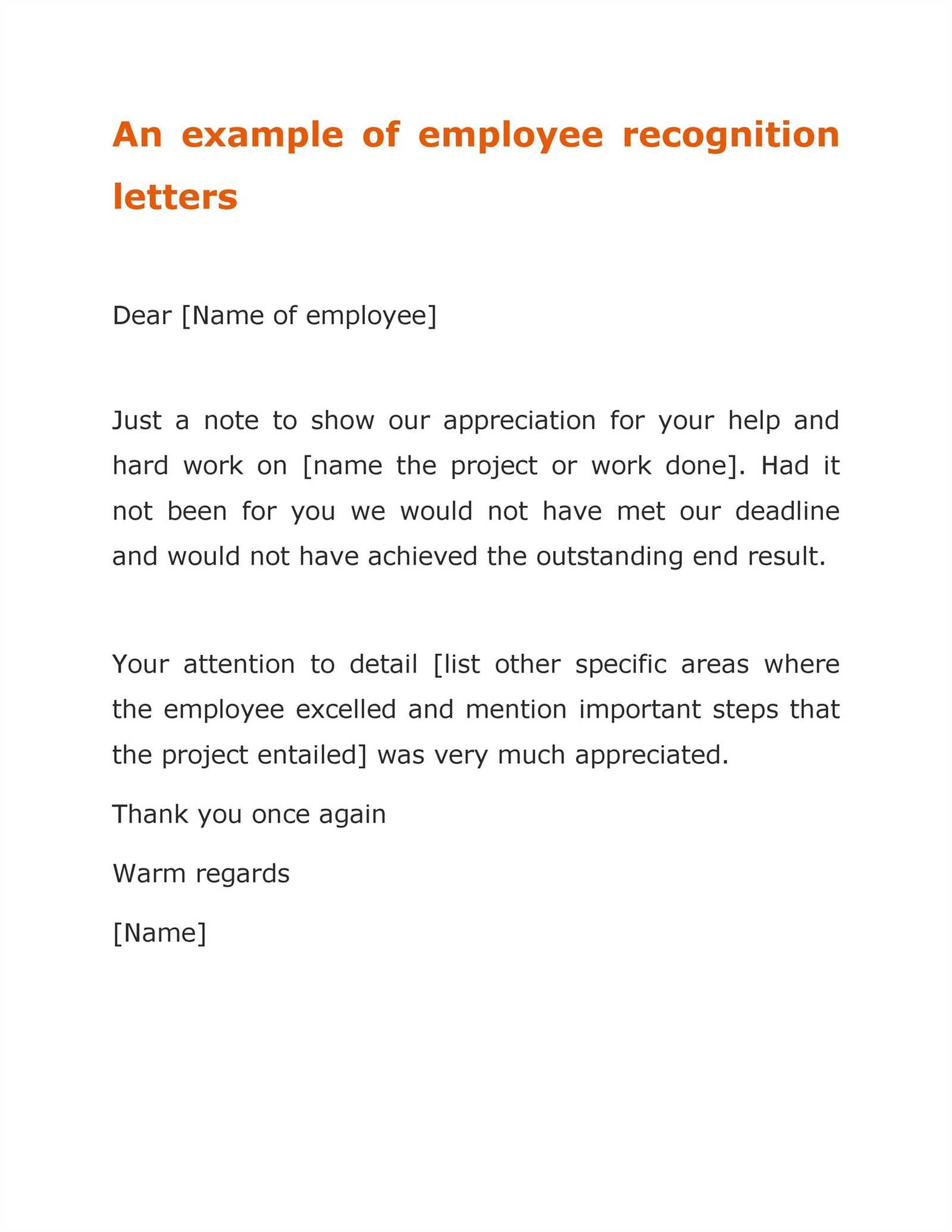 letter of recognition template