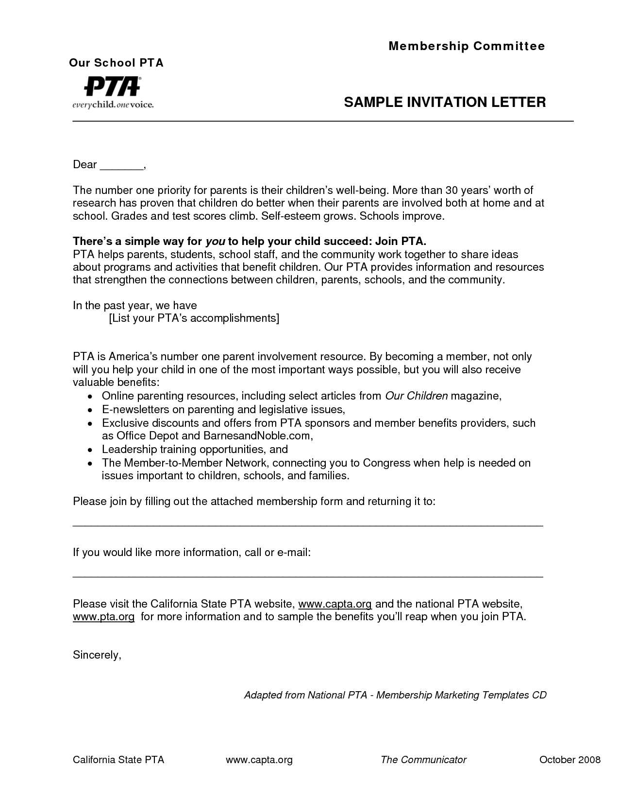 non profit board member invitation letter template